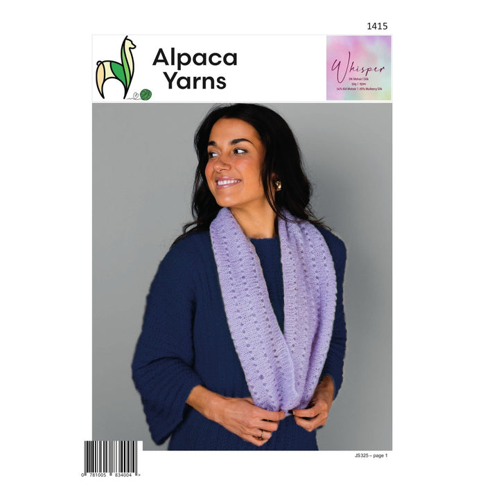 Eyelet Cowl Knitting Pattern (AP1415)-Needlecraft Patterns-Alpaca Yarns-Printed-Wild & Woolly Yarns