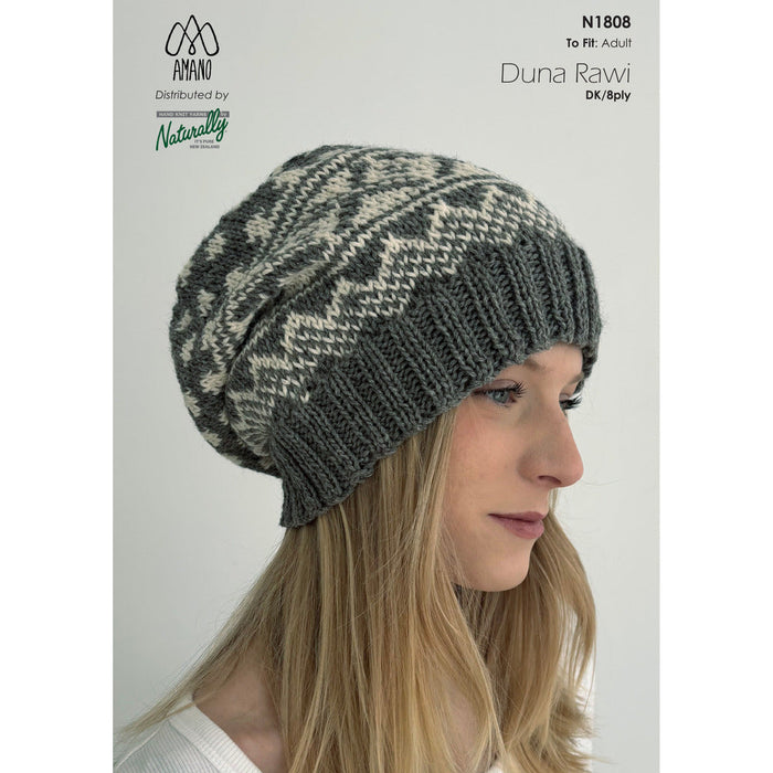 Fair Isle Beanie Knitting Pattern (N1808)-Needlecraft Patterns-Wentworth Distributors-Printed Pattern – Posted-Wild & Woolly Yarns