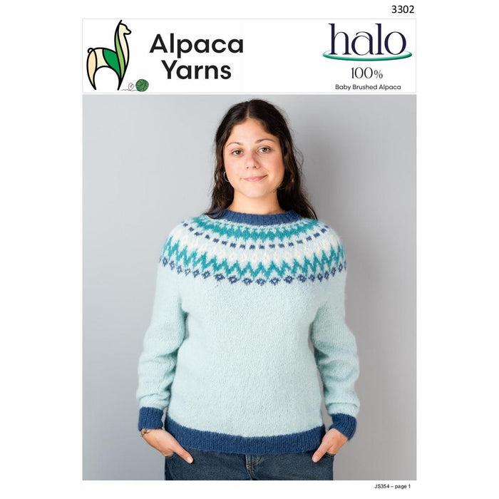 Fair Isle Sweater Knitting Pattern – AP3302-Needlecraft Patterns-Alpaca Yarns-Printed-Wild & Woolly Yarns