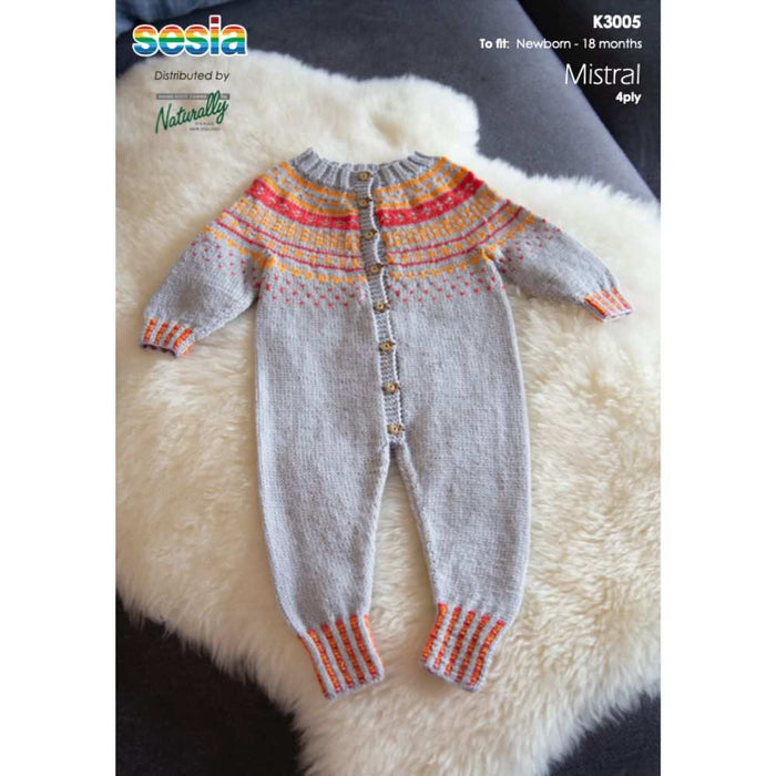 Fair Isle Yoke Overalls Knitting Pattern (K3005)-Needlecraft Patterns-Wentworth Distributors-Printed Pattern – Posted-Wild & Woolly Yarns