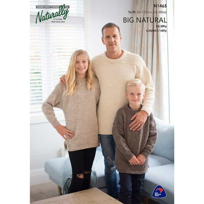 Family Sweater Knitting Pattern (N1465)-Needlecraft Patterns-Wentworth Distributors-Printed Pattern – Posted-Wild & Woolly Yarns