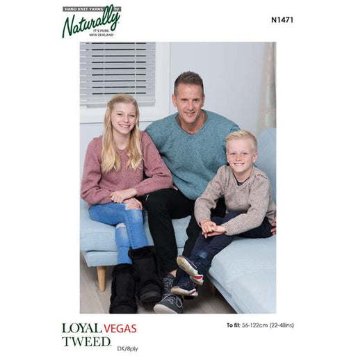 Family Sweater Knitting Pattern (N1471)-Needlecraft Patterns-Wentworth Distributors-Printed-Wild & Woolly Yarns