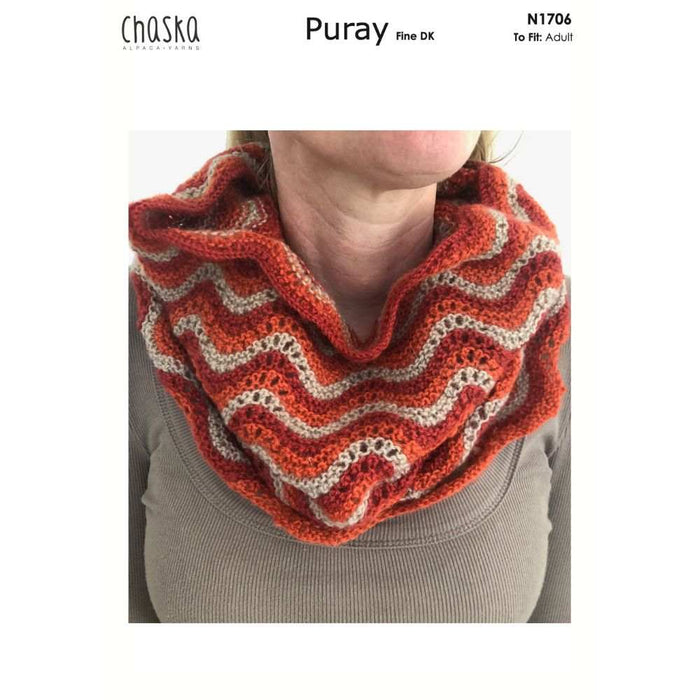 Feather and Fan Cowl Knitting Pattern (N1706)-Needlecraft Patterns-Wentworth Distributors-Printed Pattern – Posted-Wild & Woolly Yarns