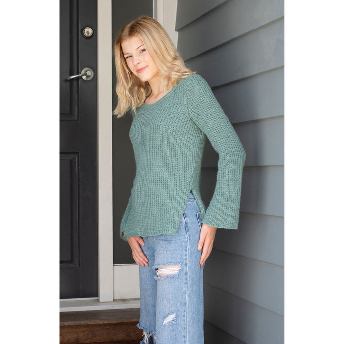 Fitting Side Slit Sweater Knitting Pattern (N1546)-Pattern-Wild and Woolly Yarns