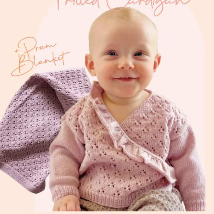 Frilled Cardigan & Pram Blanket Knitting Pattern (CRU2317)-Needlecraft Patterns-Crucci-Printed Pattern – Posted-Wild & Woolly Yarns