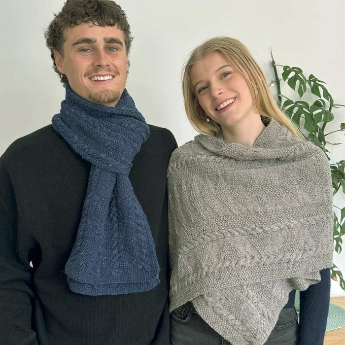 Gansey Tweed Wrap or Scarf Knitting Pattern (N1784)-Needlecraft Patterns-Wentworth Distributors-Printed Pattern – Posted-Wild & Woolly Yarns