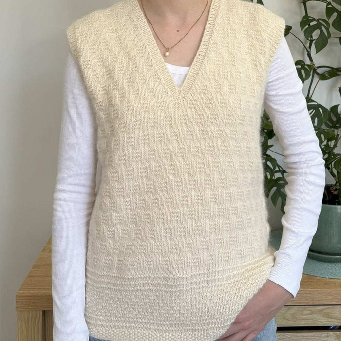 Gansey V-Neck Vest Knitting Pattern (N1790)-Needlecraft Patterns-Wentworth Distributors-Printed Pattern – Posted-Wild & Woolly Yarns
