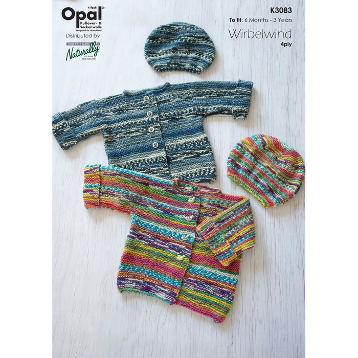Garter Stitch Jacket & Hat Knitting Pattern (K3083)-Needlecraft Patterns-Wentworth Distributors-Printed-Wild & Woolly Yarns