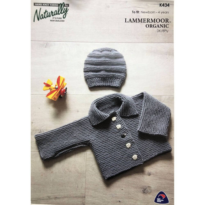 Garter Stitch Jacket & Hat Knitting Pattern (K434)-Needlecraft Patterns-Wentworth Distributors-Printed-Wild & Woolly Yarns