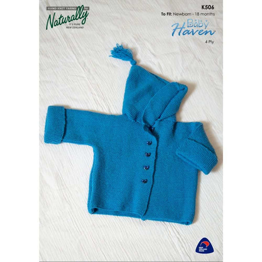 Garter Stitch Jacket with Hood Knitting Pattern (K506)-Needlecraft Patterns-Wentworth Distributors-Printed Pattern – Posted-Wild & Woolly Yarns