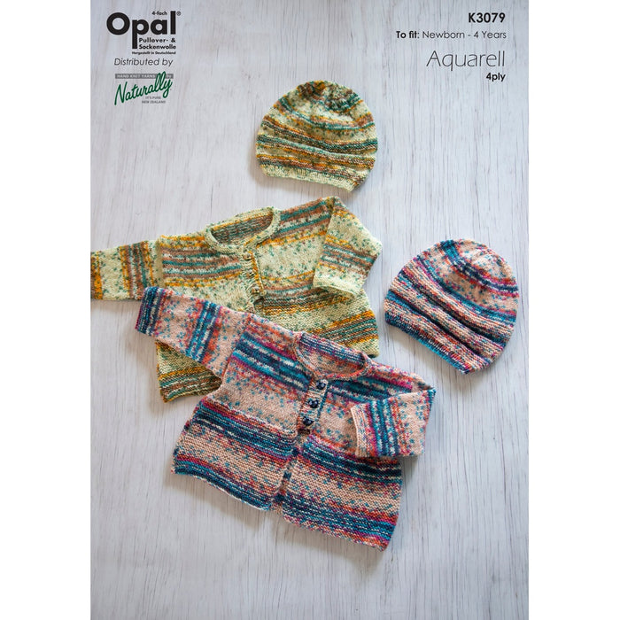 Garter Stitch & Stocking Stitch Jacket & Hat Knitting Patten (K3079)-Needlecraft Patterns-Wentworth Distributors-Printed-Wild & Woolly Yarns