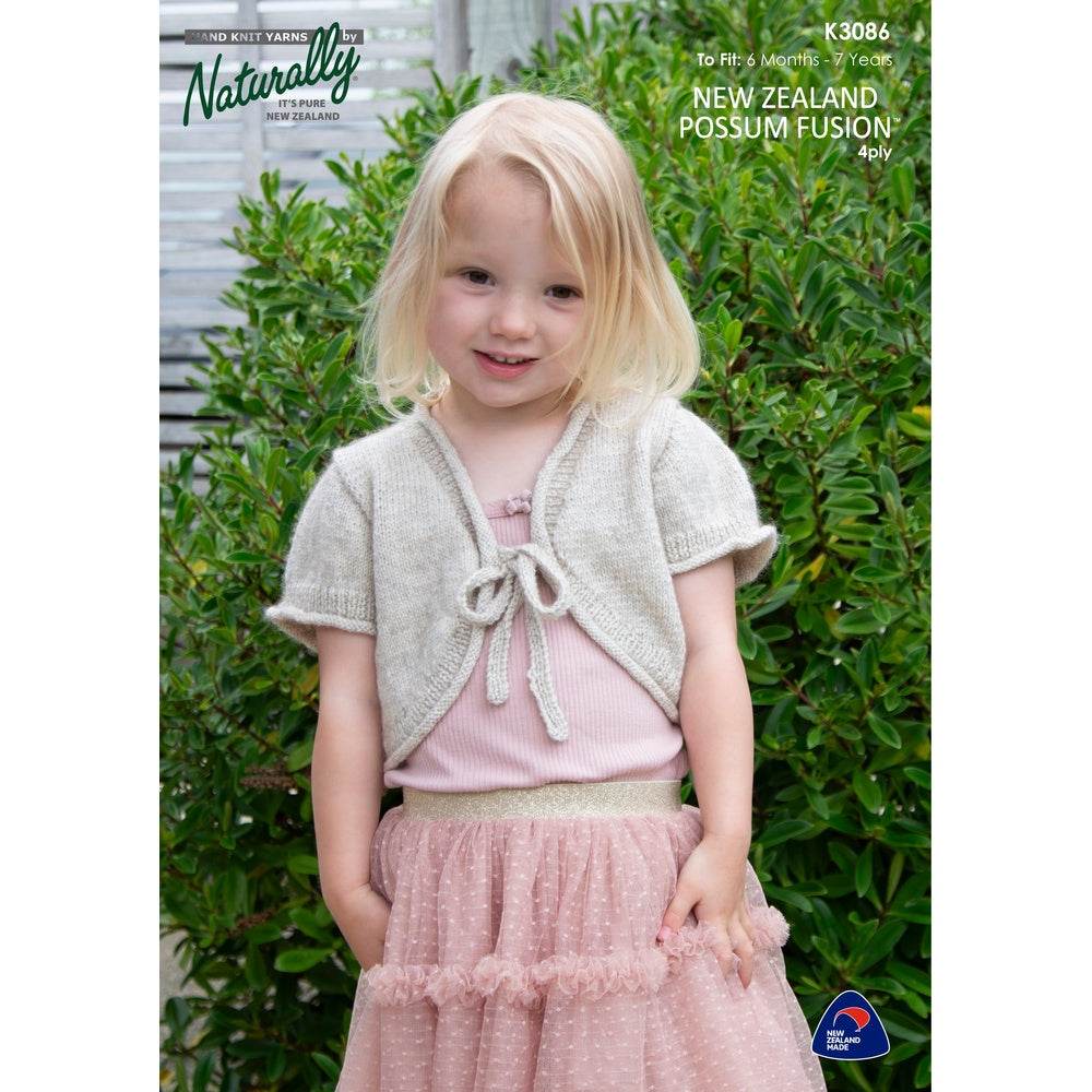 Girls Bolero Knitting Pattern (K3086)-Needlecraft Patterns-Wentworth Distributors-Printed Pattern – Posted-Wild & Woolly Yarns