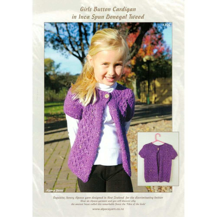 Girls Button Cardigan Knitting Pattern (AP1205)-Pattern-Wild and Woolly Yarns