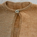 Girls' cardigan knitting pattern with garter stitch borders and button closure.