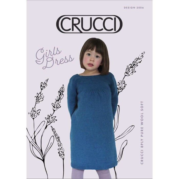 Girls Dress Knitting Pattern (CRU2006)-Needlecraft Patterns-Crucci-Printed Pattern – Posted-Wild & Woolly Yarns