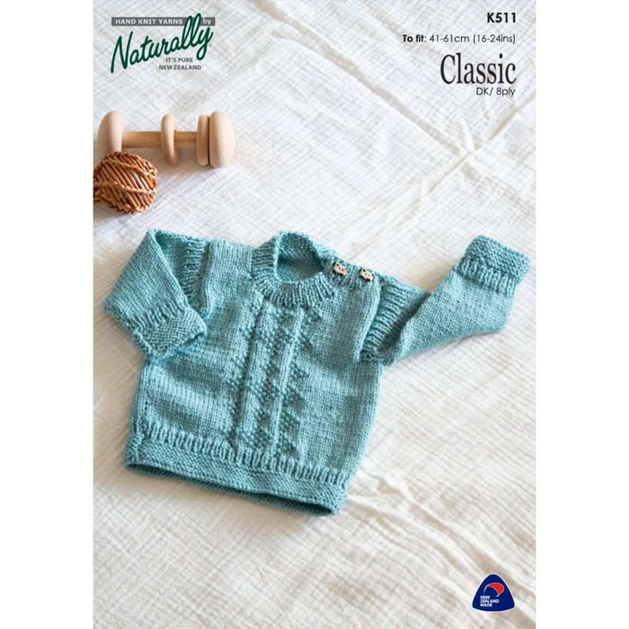 Guernsey Sweater Knitting Pattern (K511)-Needlecraft Patterns-Wentworth Distributors-Printed-Wild & Woolly Yarns