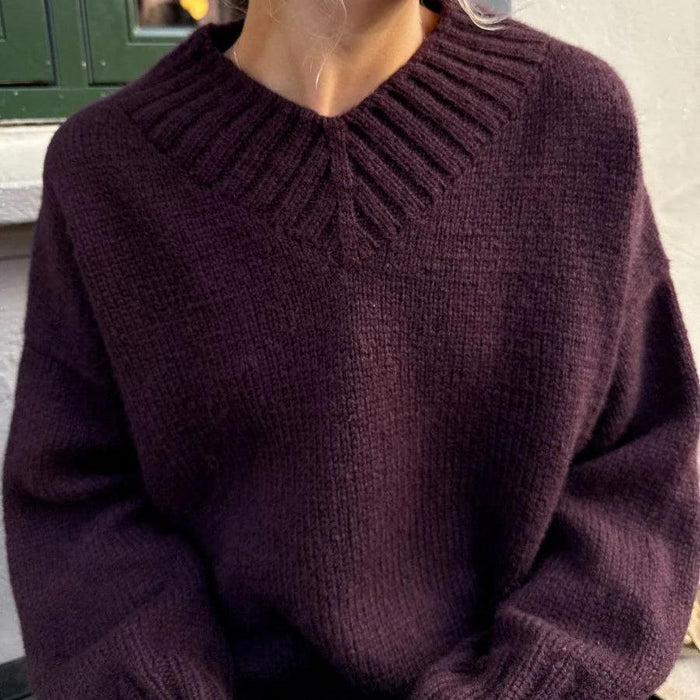 Hannah Sweater V-Neck Knitting Pattern - PetiteKnit-Needlecraft Patterns-PetiteKnit-Wild & Woolly Yarns