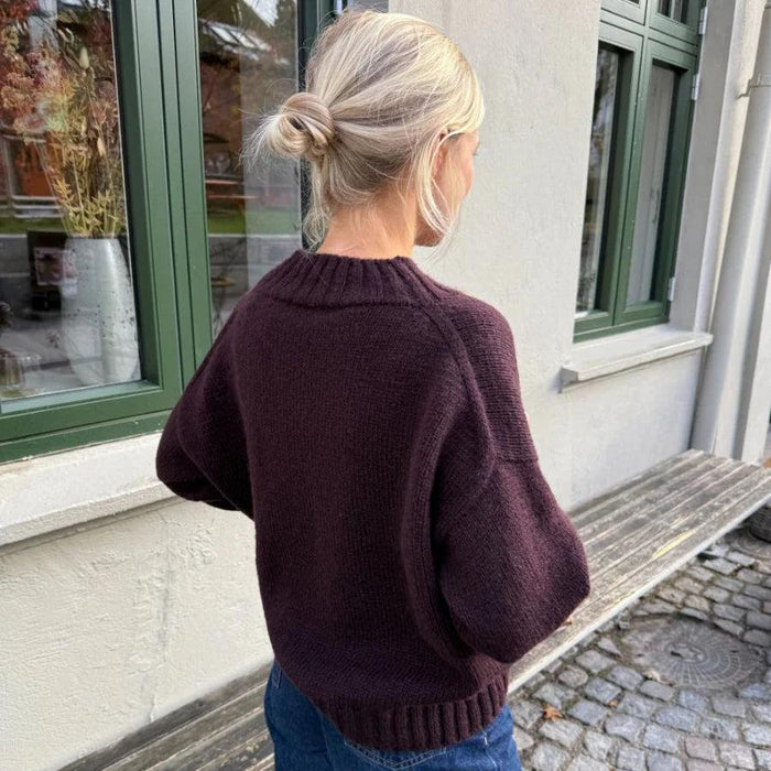 Hannah Sweater V-Neck Knitting Pattern - PetiteKnit-Needlecraft Patterns-PetiteKnit-Wild & Woolly Yarns