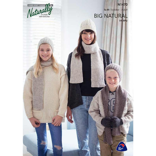 Hat, Scarf & Gloves Knitting Pattern (N1470)-Needlecraft Patterns-Wentworth Distributors-Printed-Wild & Woolly Yarns