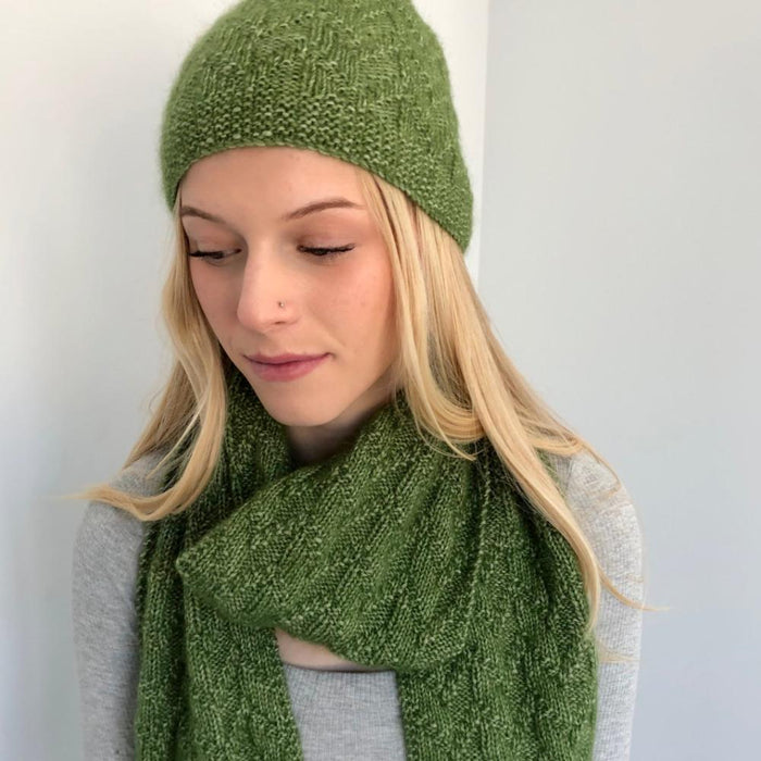 Hat & Scarf Set Knitting Pattern (N1749)-Needlecraft Patterns-Wentworth Distributors-Printed-Wild & Woolly Yarns