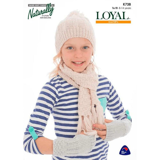Hat, Scarf and Fingerless Gloves Knitting Pattern (K738)-Needlecraft Patterns-Wentworth Distributors-Printed Pattern – Posted-Wild & Woolly Yarns
