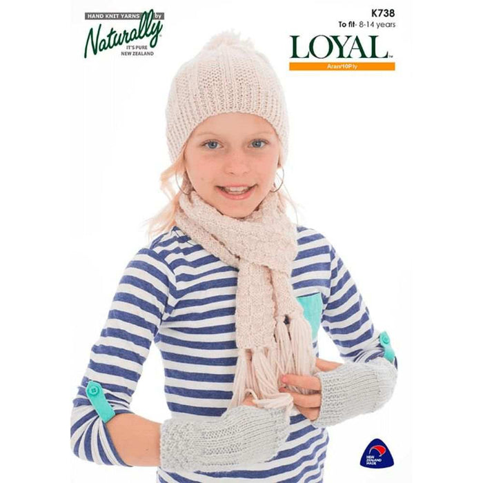Hat, Scarf and Fingerless Gloves Knitting Pattern (K738)-Needlecraft Patterns-Wentworth Distributors-Printed Pattern – Posted-Wild & Woolly Yarns