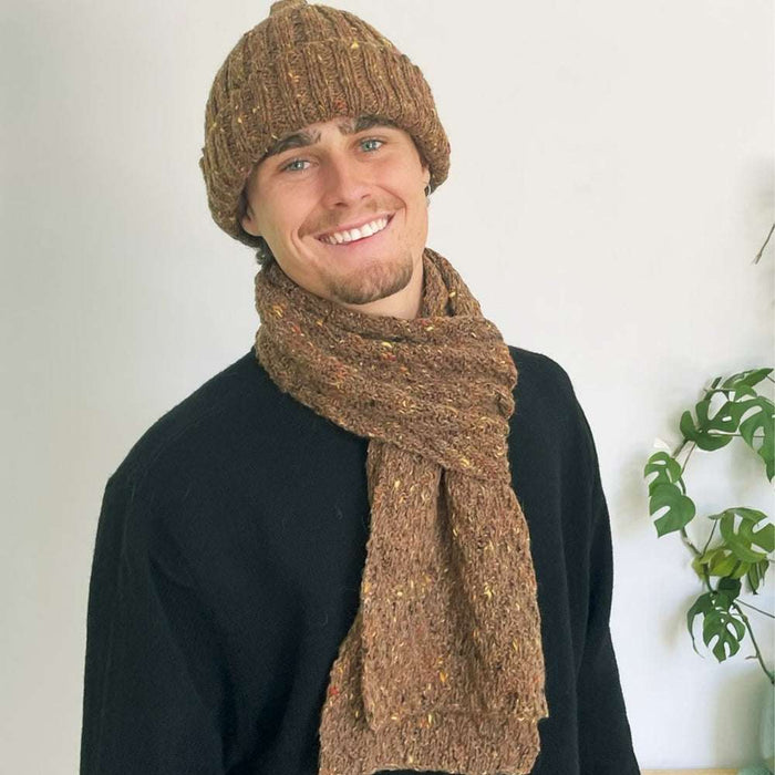 His Beanie & Chevron Rib Scarf Knitting Pattern (N1787)-Needlecraft Patterns-Wentworth Distributors-Printed Pattern – Posted-Wild & Woolly Yarns