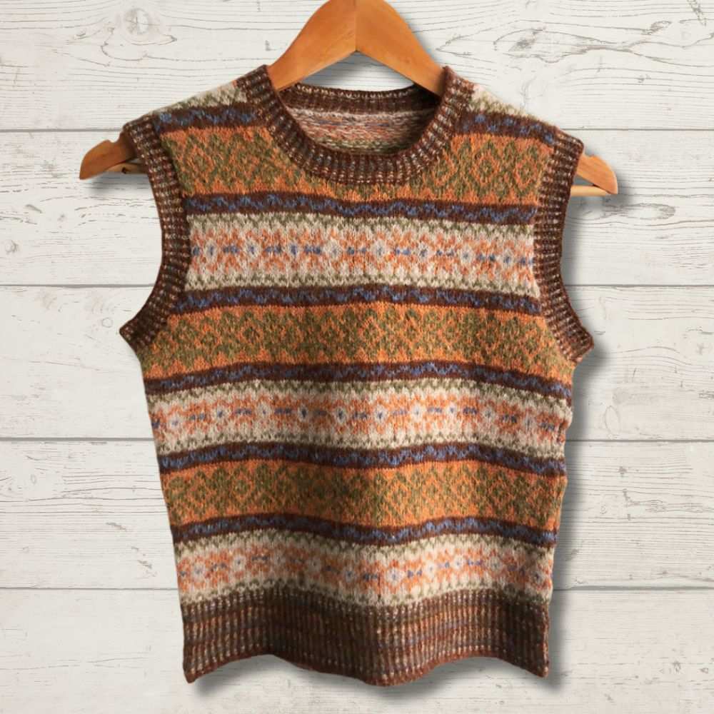 His & Hers Classic Fair Isle Crew Neck Vest Knitting Pattern (N1713)-Needlecraft Patterns-Wentworth Distributors-Printed Pattern – Posted-Wild & Woolly Yarns