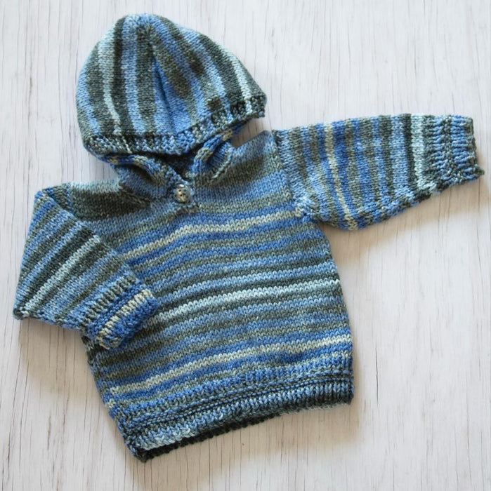 Hooded Sweater Knitting Pattern (K3025)-Needlecraft Patterns-Wentworth Distributors-Printed-Wild & Woolly Yarns