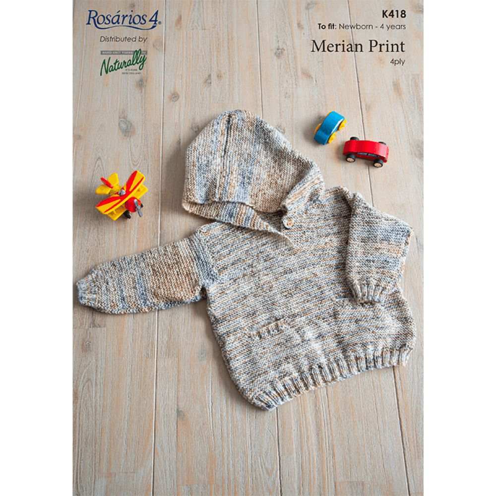 Hooded Sweater Knitting Pattern (K418)**-Needlecraft Patterns-Wentworth Distributors-Printed Pattern – Posted-Wild & Woolly Yarns