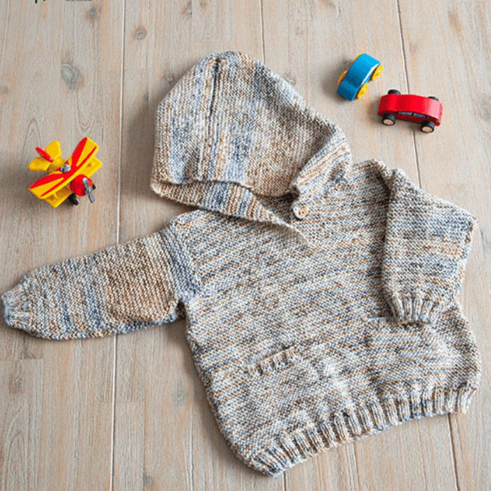 Hooded Sweater Knitting Pattern (K418)-Needlecraft Patterns-Wentworth Distributors-Printed-Wild & Woolly Yarns