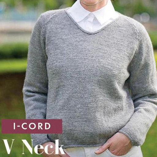 I-Cord, V Neck Sweater Knitting Pattern (CRU2604)-Needlecraft Patterns-Crucci-Wild & Woolly Yarns