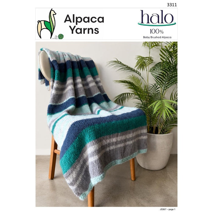 Irregular Stripe Blanket Knitting Pattern – AP3311-Needlecraft Patterns-Alpaca Yarns-Printed-Wild & Woolly Yarns