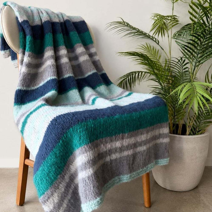 Irregular Stripe Blanket Knitting Pattern – AP3311-Needlecraft Patterns-Alpaca Yarns-Printed Pattern – Posted-Wild & Woolly Yarns