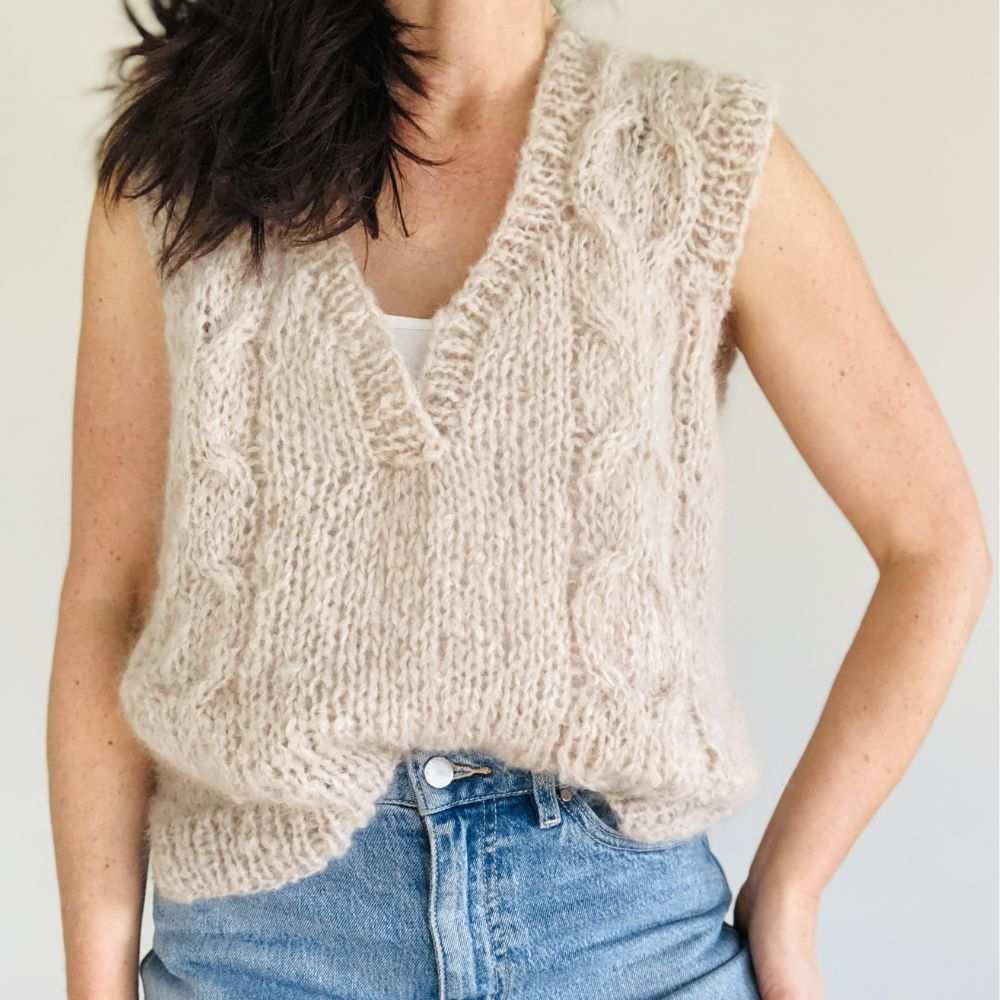 「完売品」eaphi U NECK LEAF PATTERN KNIT VEST Wild-and-Woolly-Yarns-