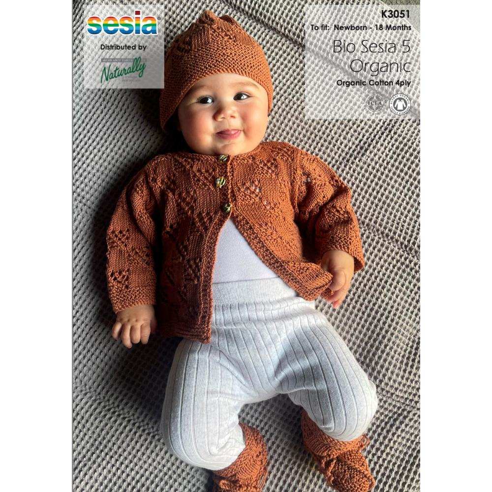 Jacket, Hat & Booties Knitting Pattern (K3051)-Needlecraft Patterns-Wentworth Distributors-Printed Pattern – Posted-Wild & Woolly Yarns