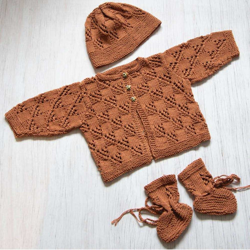 Summer Jacket, Hat & Booties Knit Kit-Needlecraft Kits-Wild & Woolly Yarns-White (0051)-Newborn / 3 Months-Wild & Woolly Yarns