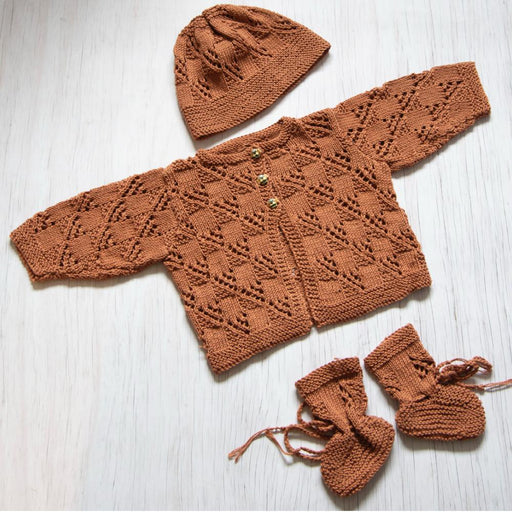 Jacket, Hat & Booties Knitting Pattern (K3051)-Needlecraft Patterns-Wentworth Distributors-Printed-Wild & Woolly Yarns