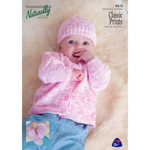 Jacket, Hat & Booties Knitting Pattern (K615)-Needlecraft Patterns-Wentworth Distributors-Printed Pattern – Posted-Wild & Woolly Yarns