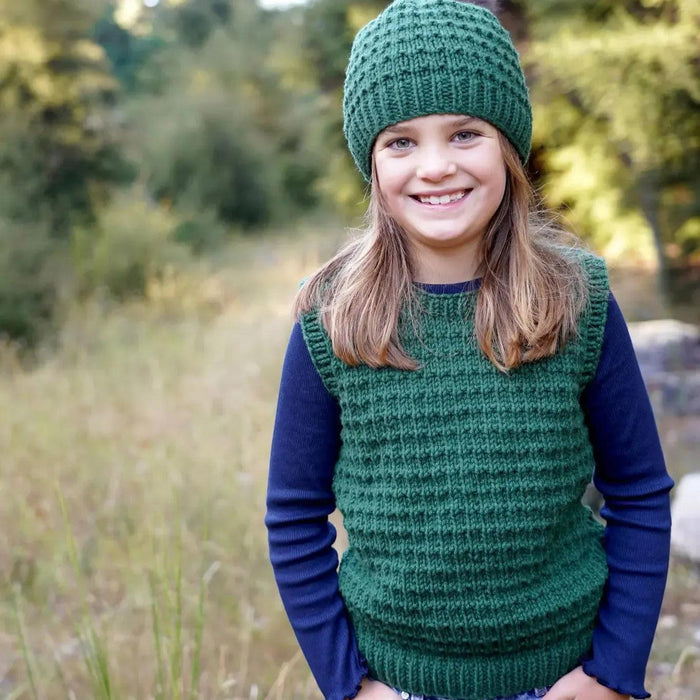 Keeley Vest and Hat Knitting Pattern (LF59)-Needlecraft Patterns-Lisa F Design-Wild & Woolly Yarns