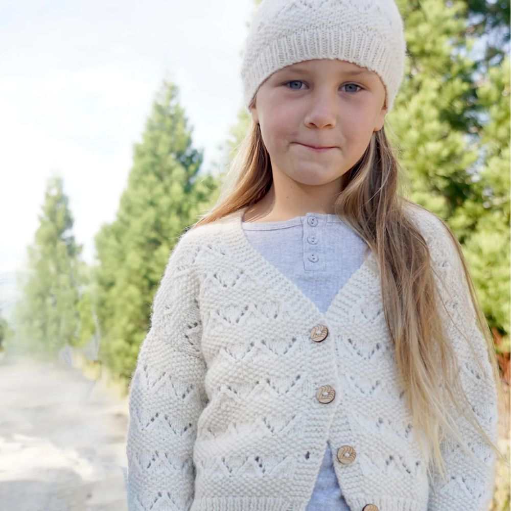 Kelsey Cardi and Hat Knitting Pattern - 8Ply (LF45)-Needlecraft Patterns-Lisa F Design-Wild & Woolly Yarns