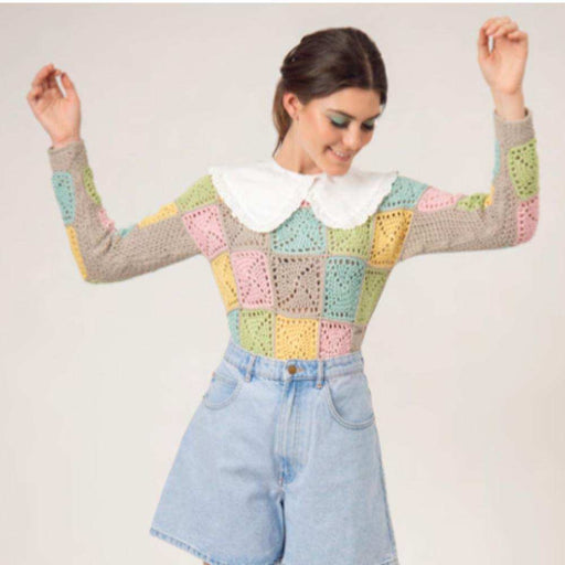 Kiara Sweater Crochet Pattern-Needlecraft Patterns-Wentworth Distributors-Printed Pattern – Posted-Wild & Woolly Yarns
