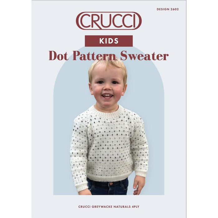 Kids Dot Pattern Sweater (CRU2602)-Needlecraft Patterns-Crucci-Printed-Wild & Woolly Yarns