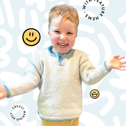 Kids Merino Sweater Knitting Pattern (CRU2313)-Needlecraft Patterns-Crucci-Printed Pattern – Posted-Wild & Woolly Yarns