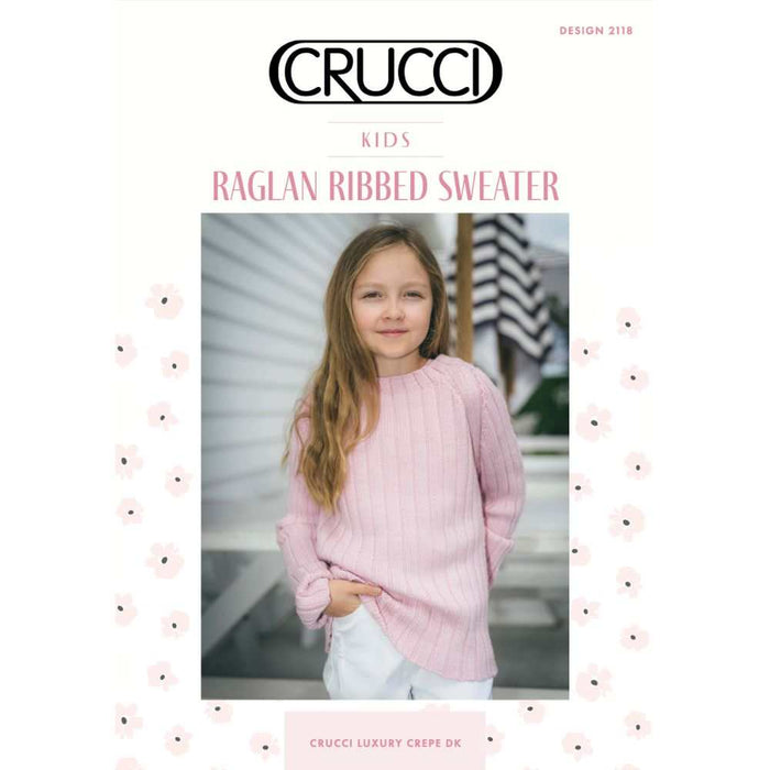 Kids Raglan Ribbed Sweater Knittiung Pattern (CRU2118)-Needlecraft Patterns-Crucci-Printed Pattern – Posted-Wild & Woolly Yarns