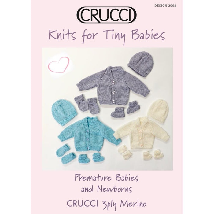 Knits for Tiny Babies (CRU2008)-Needlecraft Patterns-Crucci-Wild & Woolly Yarns