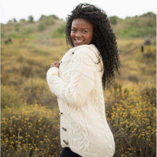 Knitted Jacket with Irish Moss and Cable Patterns Knitting Pattern (AE - 10006)-Needlecraft Patterns-African Expressions-Wild & Woolly Yarns