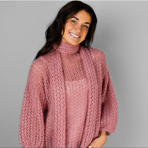 Lace Blouse Sweater & Scarf Knitting Pattern (AP1414)-Needlecraft Patterns-Alpaca Yarns-Printed-Wild & Woolly Yarns