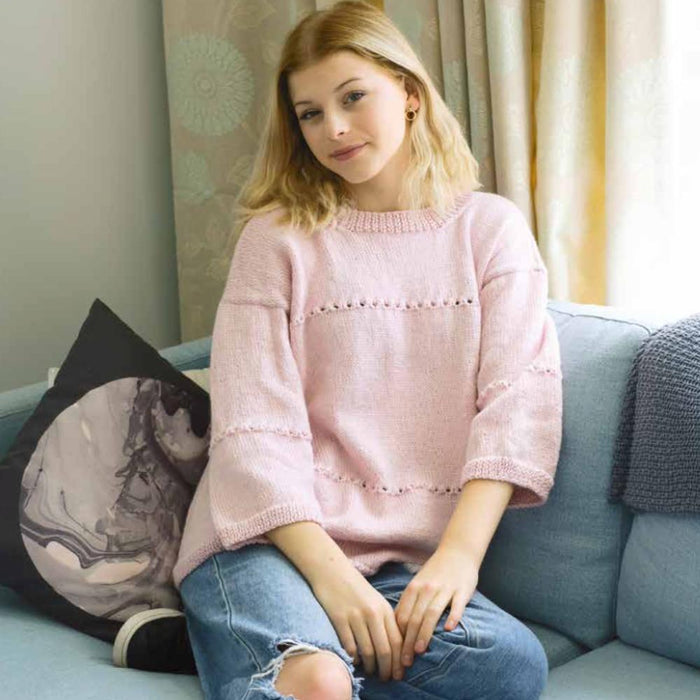 Lace Detailed Jumper Knitting Pattern (N1547)-Needlecraft Patterns-Wentworth Distributors-Printed-Wild & Woolly Yarns
