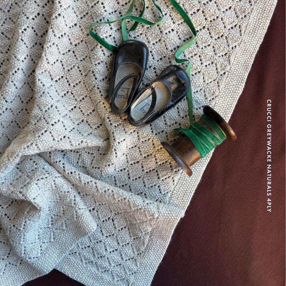 Lace Moss Diamond Pram Blanket Knitting Pattern (CRU2601)-Needlecraft Patterns-Crucci-Printed Pattern – Posted-Wild & Woolly Yarns